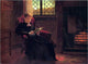 Samuel S Carr Reading by the Fire, 21"x28" Wall Decal