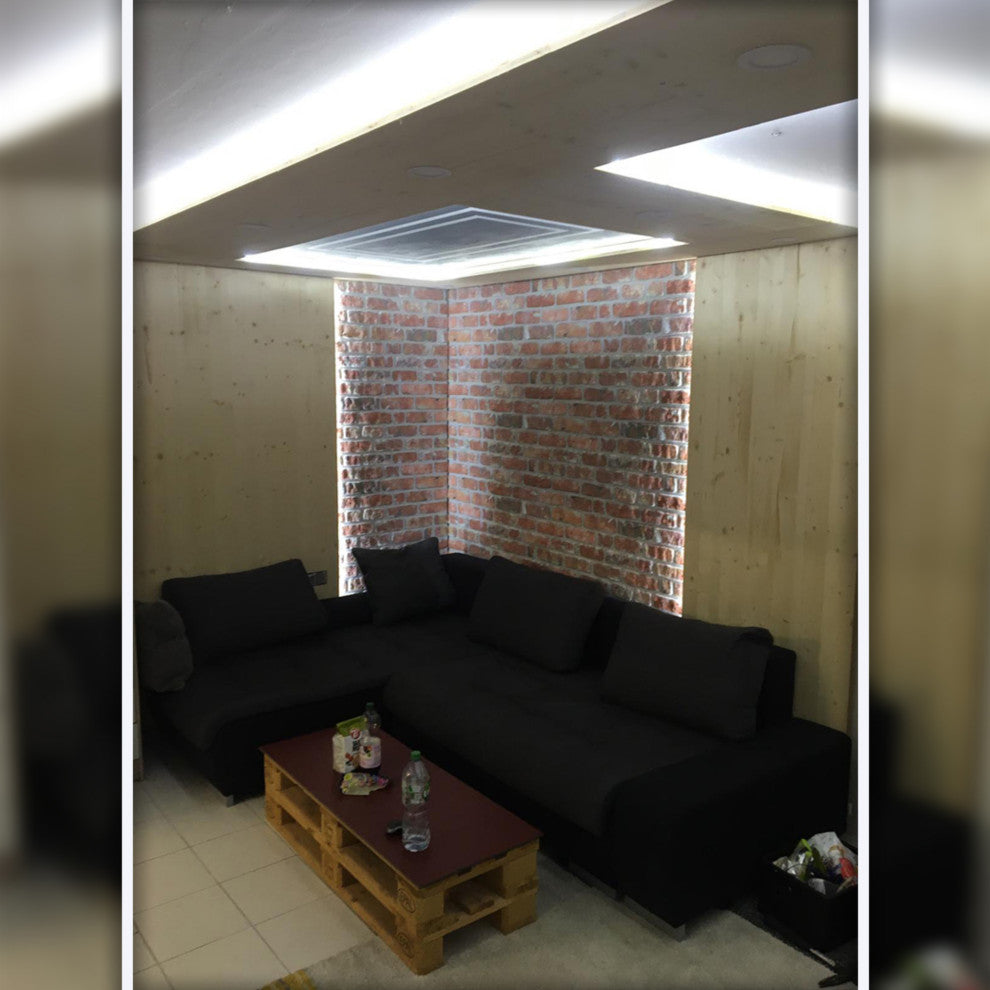 Faux Stone Bridge 3D Wall Panels, Red Brown, Sample 10x10"