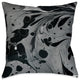 Laural Home Black Gray Marble 18" X 18" Indoor Decorative Pillow