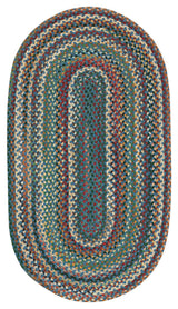 Sherwood Forest Braided Oval Rug, Dark Blue, 2'x3'