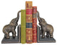 Triumphant Elephants Iron Bookend Set