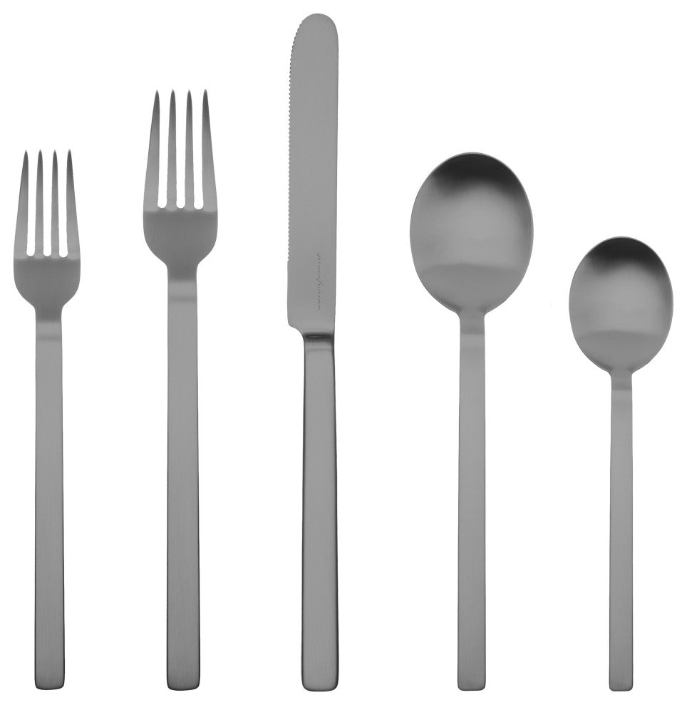 Stile Ice Black Gold By Pininarina Flatware Set 20-Piece Set