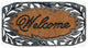 A1HC Welcome Stylish Leaf Border Rubber and Coir Outdoor Doormat, 23"x38", Black