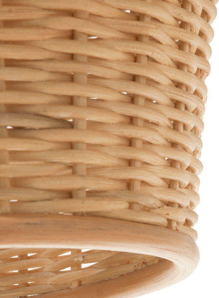 Handwoven Wicker Pod Pendant Light, Natural, Natural Brown