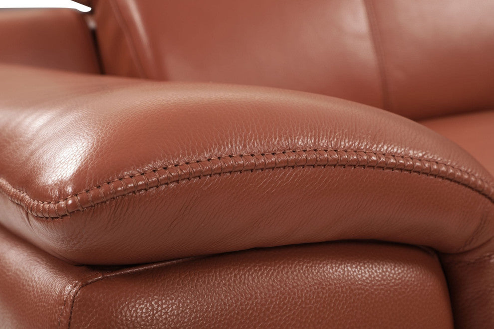 Veneto Italian Leather Power Reclining Chair, Camel