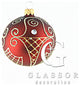 Ruby Ball Ornament With Gold Design Work, Small
