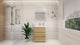 Alston 24" Free Standing Modern Vanity, White Oak, Glossy White Top