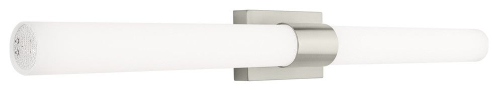 Perpetua LED 42" Bathroom Vanity Light With End Caps, Brushed Nickel