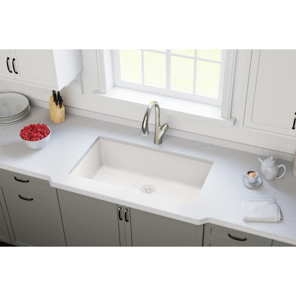 LKPDQD1RT Elkay Quartz Perfect Drain 3-1/2" Polymer Disposer Flange, Ricotta