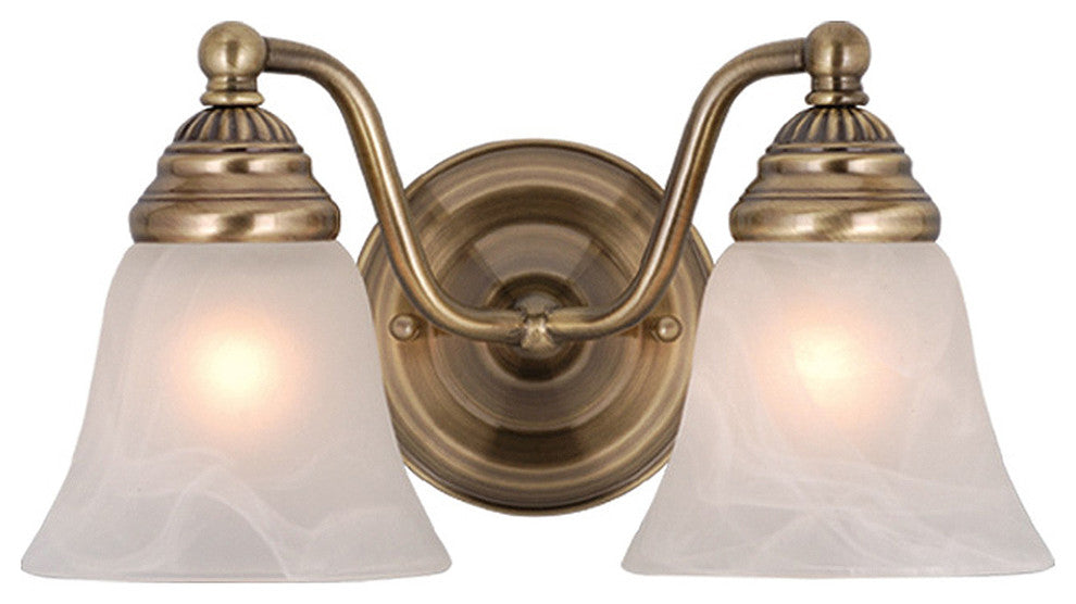 Vaxcel, Standford 2-Light Vanity Wall Light, Antique Brass