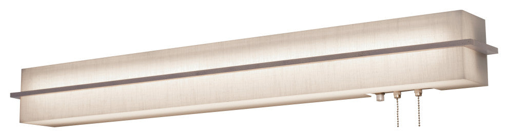 Apex 38" LED Overbed Wall Light, Weathered Gray, Linen White Shade