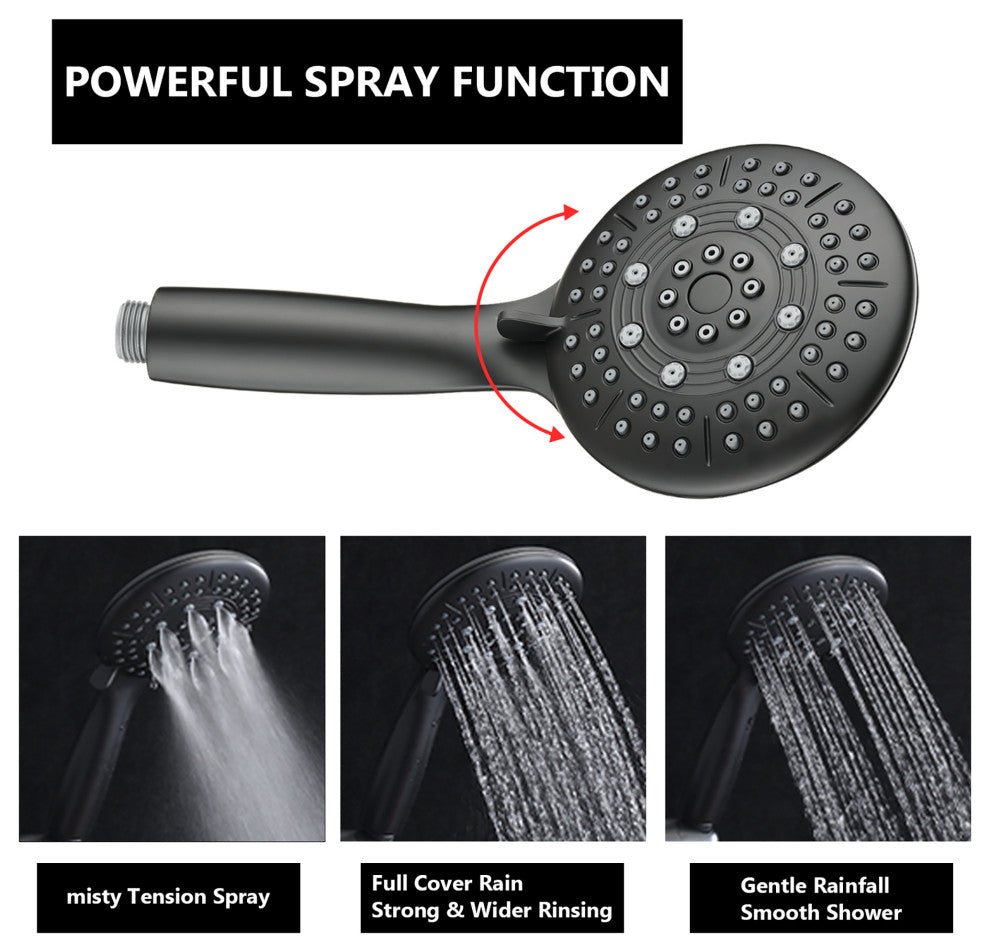 5 inch Wall-Mounted Round Shower System with Handheld Shower and head shower and