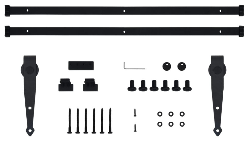 vidaXL Mini Sliding Cabinet Door Kit Sliding Barn Door Hardware Carbon Steel
