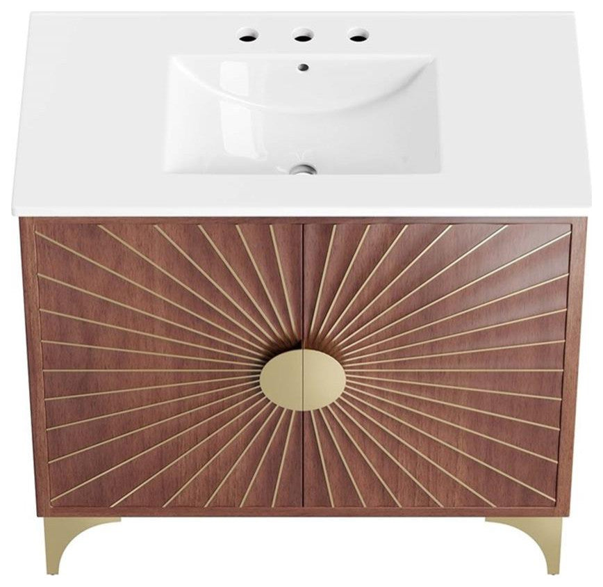 Daylight 36" Bathroom Vanity, White Walnut