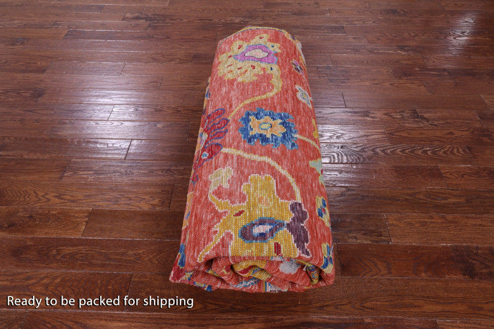 10' 4" X 13' 8" Hand Knotted Turkish Oushak Wool Rug - Q14785