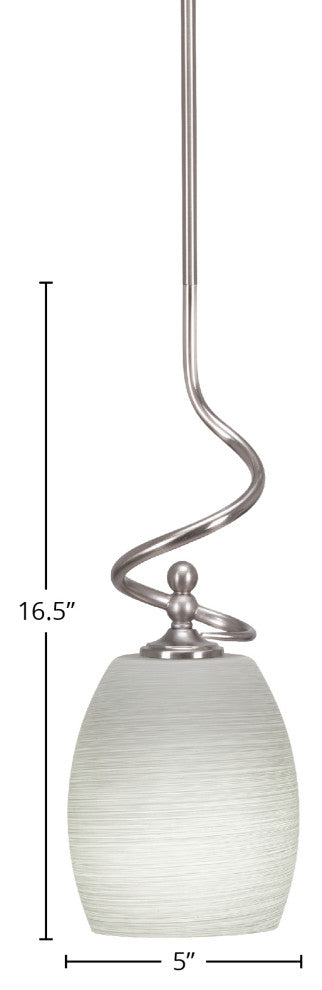 Capri 1-Light Mini Pendant with Hang Straight Swivel, Brushed Nickel/White Linen