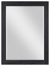 Ivy Rectangular Bathroom Wood Framed Wall Mirror, Black Oak, 28"