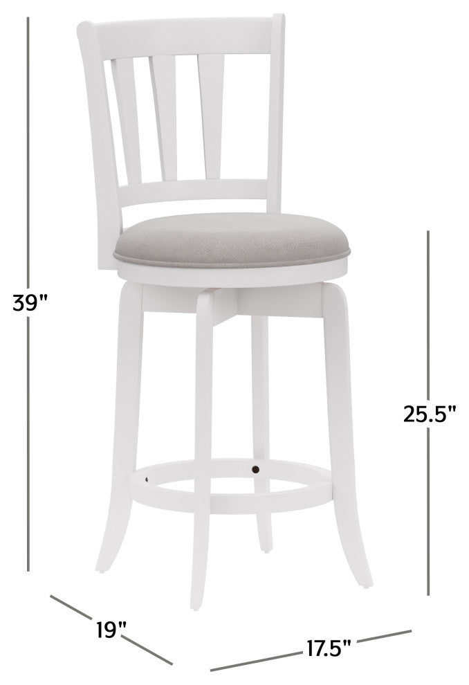 Hillsdale Presque Isle Slat Back Wood Swivel Stool, Counter Height
