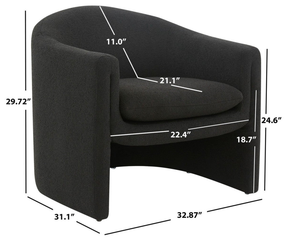 Safavieh Laylette Upholstered Accent Chair, Black