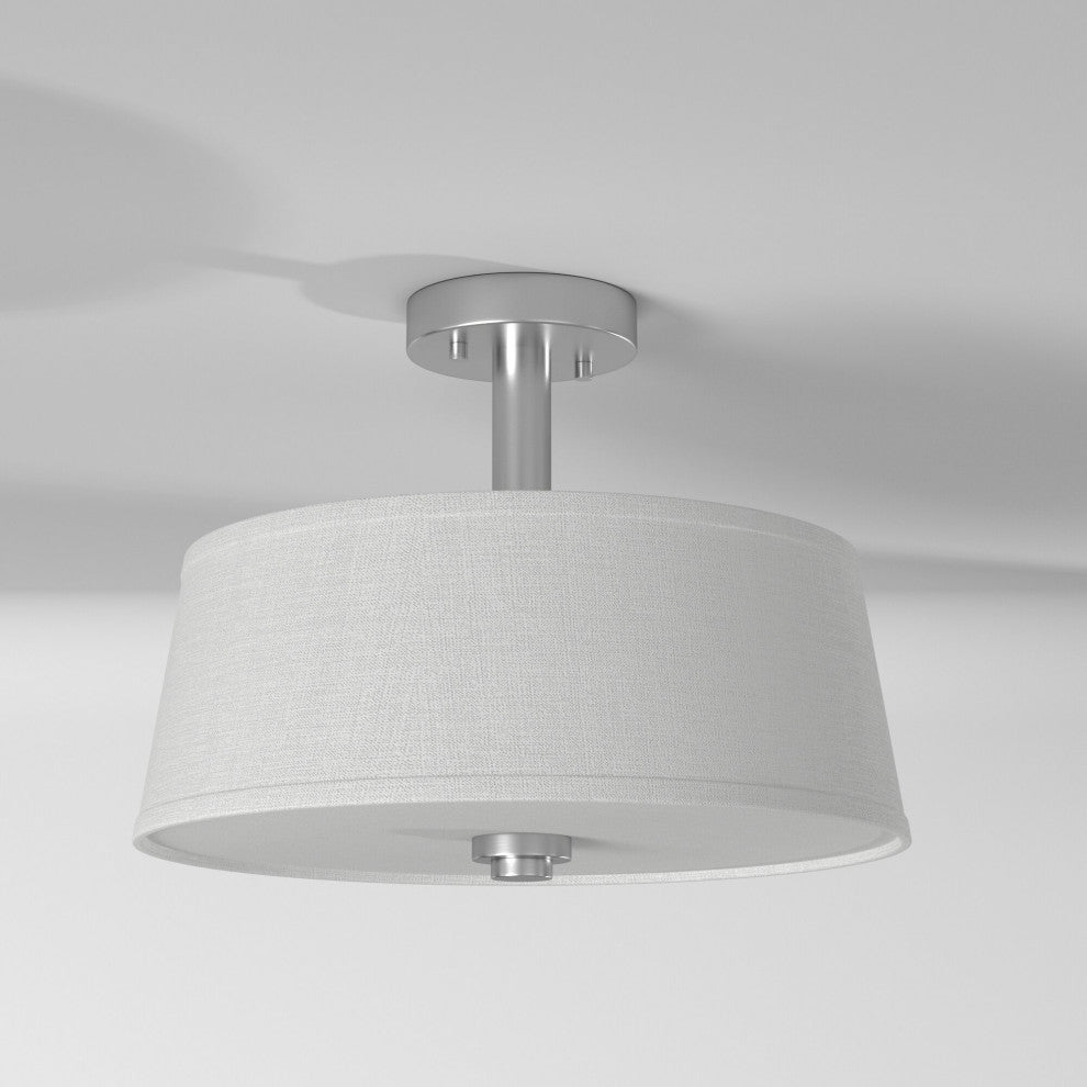 Studio 2-Light Semi-Flush, Satin Platinum