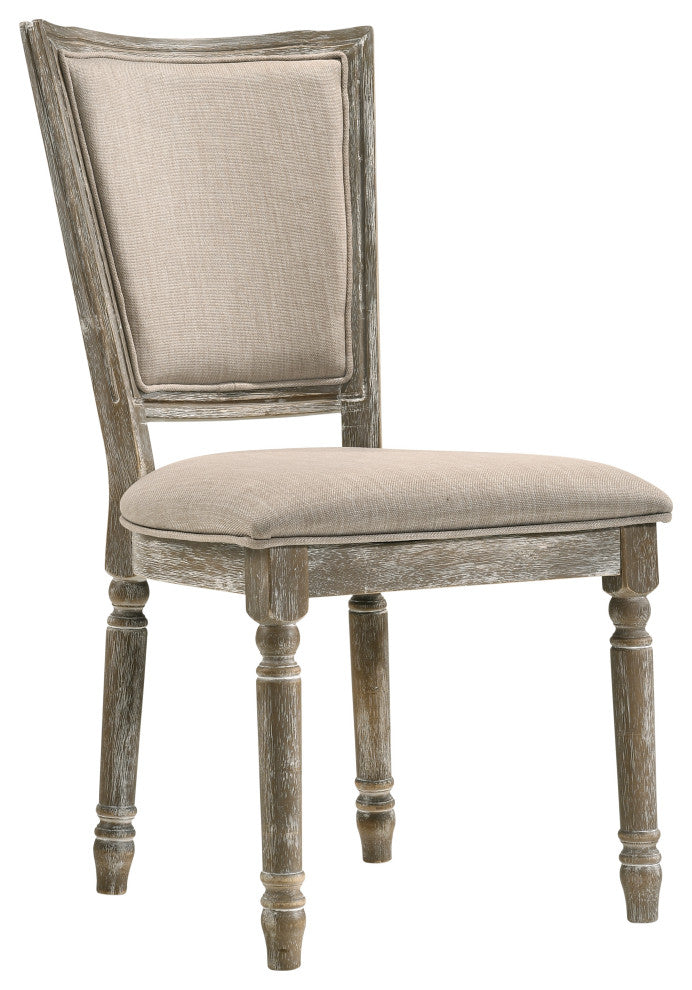 ACME Gabrian Side Chair, Set of 2, Fabric and Reclaimed Gray