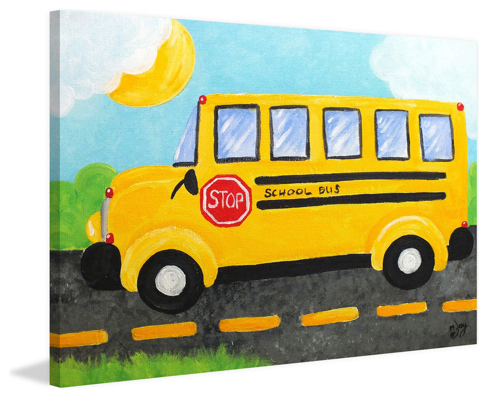 Marmont Hill, "School Bus" by Nicola Joyner Painting on Wrapped Canvas, 45x30