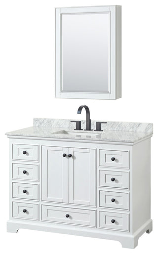 Wyndham Collection WCS202048SCMUNSMED Deborah 48" - White / White Carrara