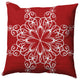 Snowflake Decorative Throw Pillow, Bright Red, 18"x18"