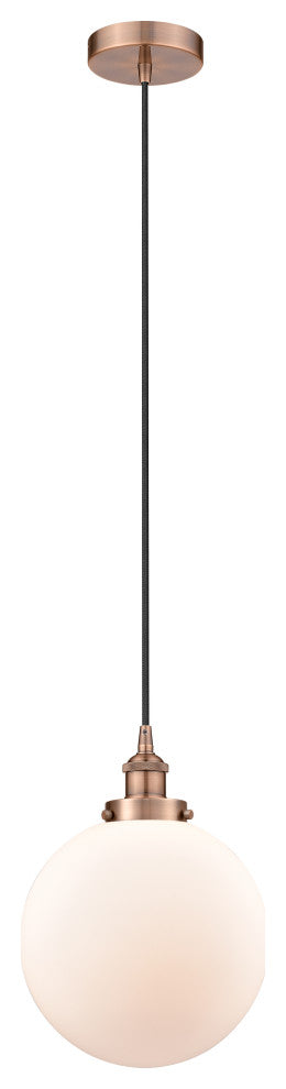 Innovations 616-1PH-AC-G201-10-LED 1-Light Mini Pendant, Antique Copper
