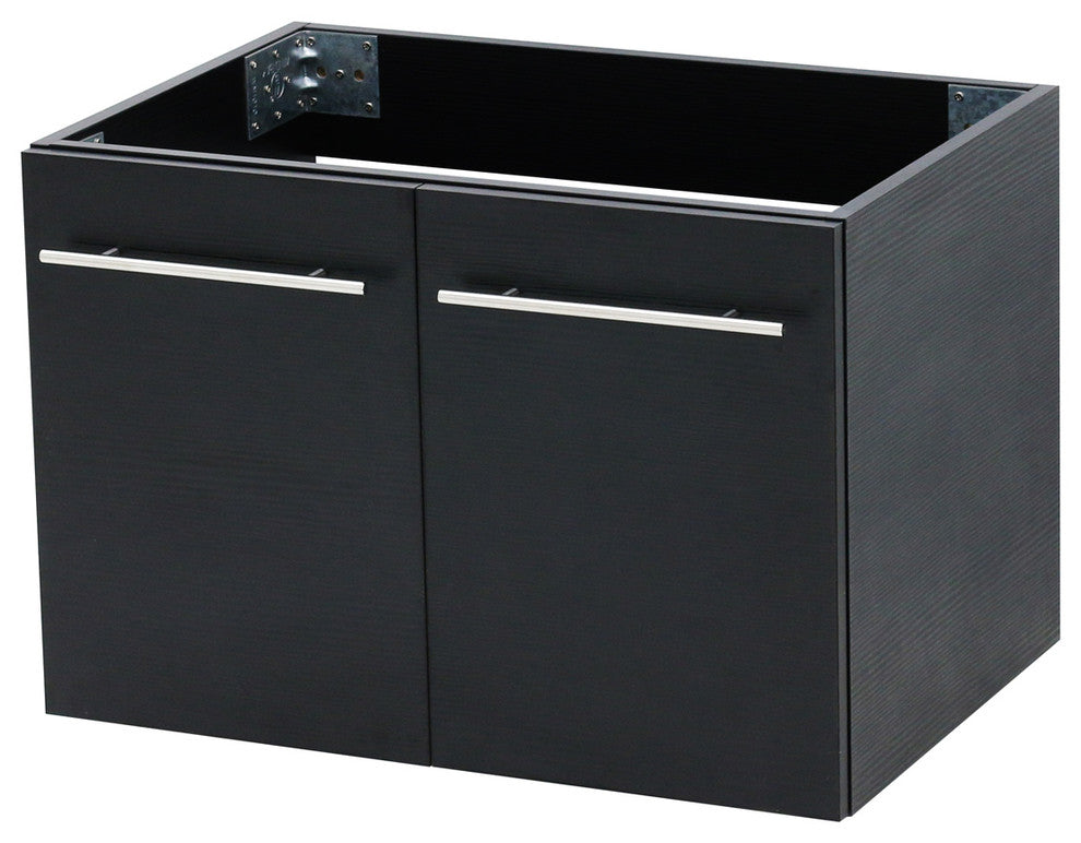 Windbay 36" Wall Mount Vanity, White Quartz Undermount Top, Black