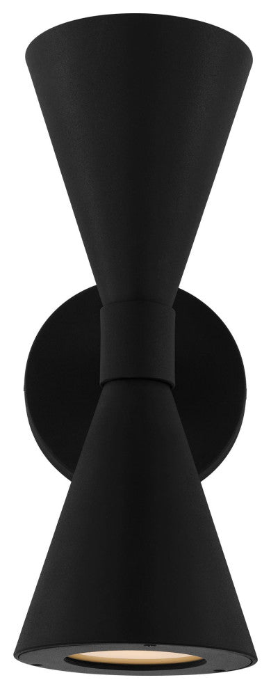 Albertine Small Outdoor Sconce, Textured Black