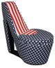 Red White and Blue Patriotic Print 2 High Heel Shoe Storage Chair