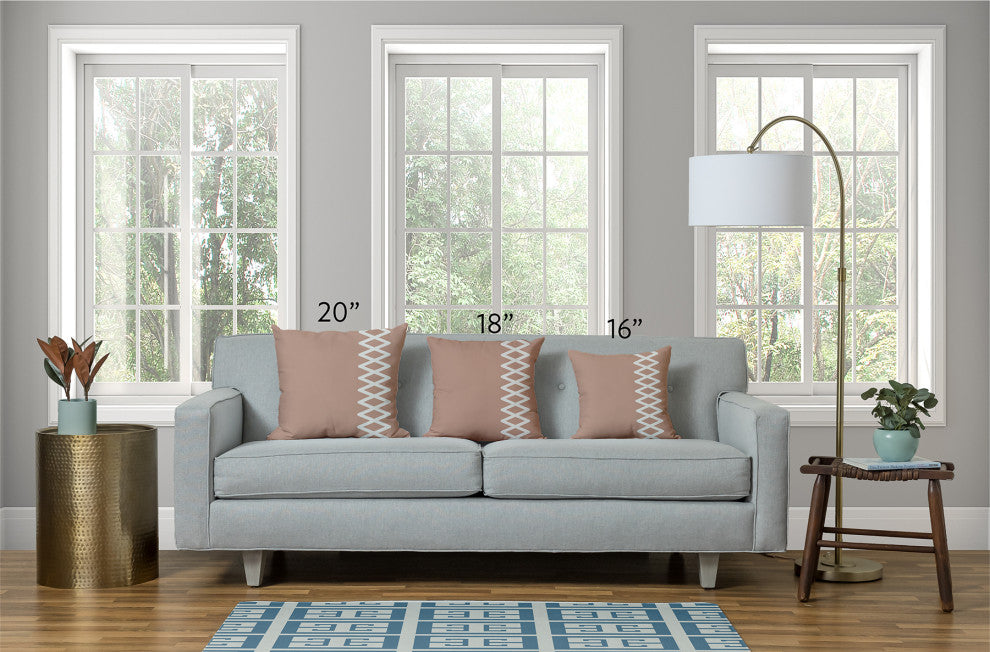 26x26" Puzzle Fish Nautical Decorative Indoor Pillow, Taupe