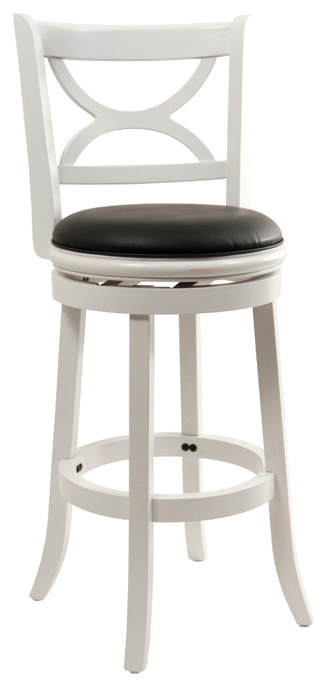 29" Florence Swivel Stool, Distressed White