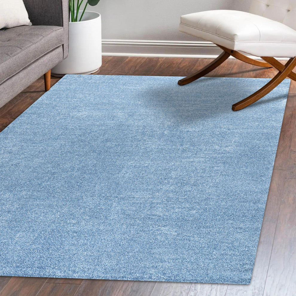 Haze Solid Low-Pile Classic Blue 10 ft. x 14 ft. Area Rug