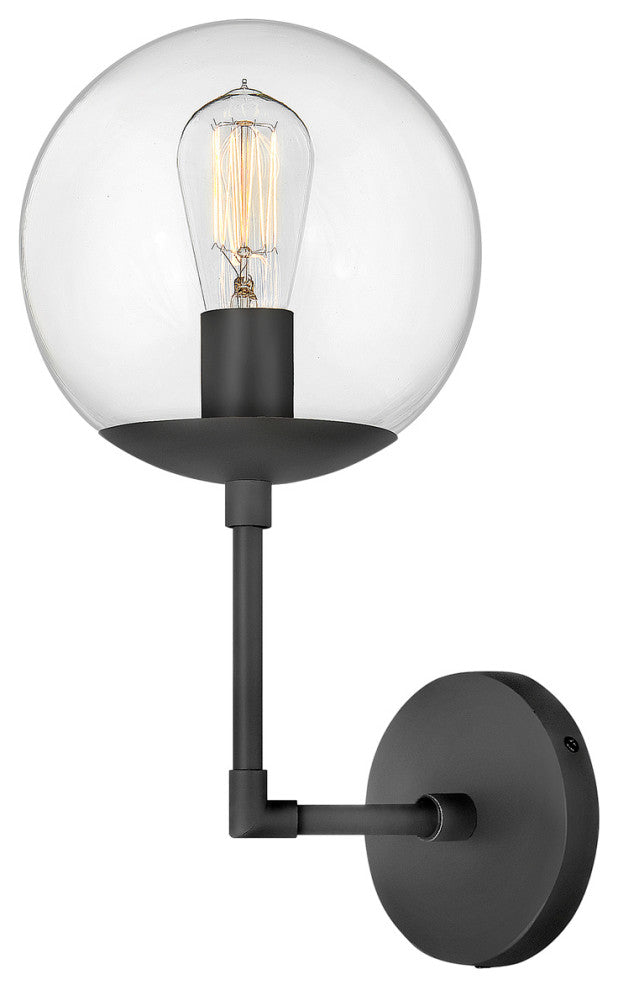 Hinkley Warby Single Light Sconce Black
