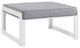 White Gray Fortuna Outdoor Patio Ottoman