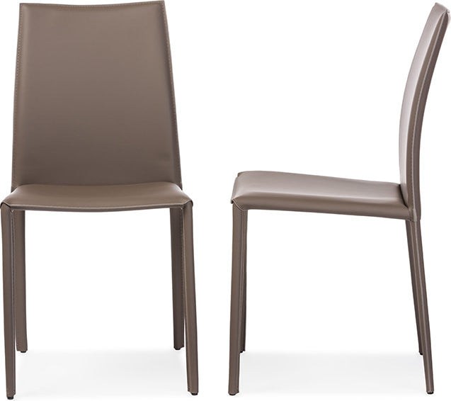 Rockford and Taupe Bonded Leather Upholstered Dining Chair, Set of 2