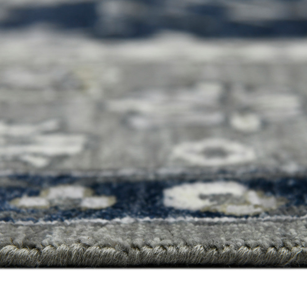 Nuit Arabe Lodi Area Rug, Blue, 9' x 12', Bordered