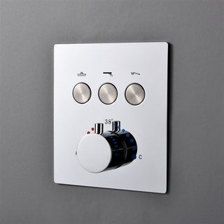 Chrome 20*40in Rainfall Shower System, Handheld Shower & 3 Body Jets, Non LED