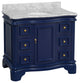 Katherine 42" Bath Vanity, Royal Blue, Carrara Marble