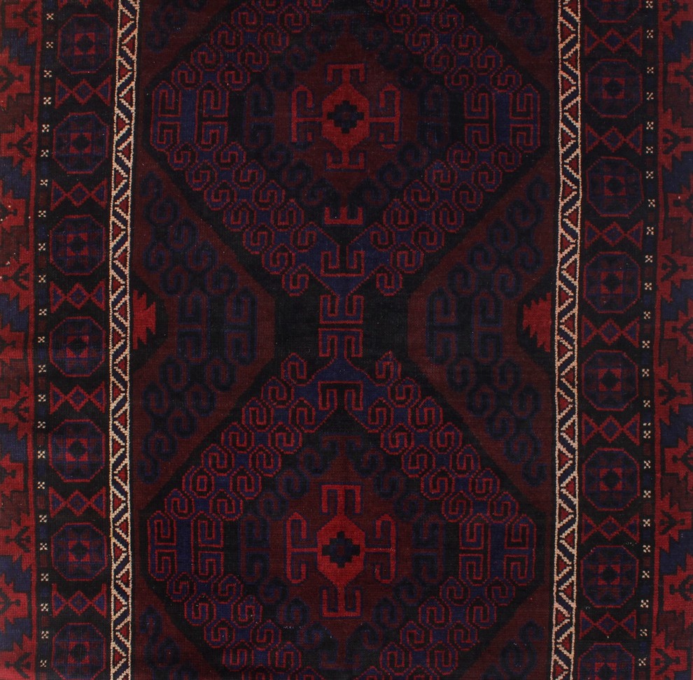 Vintage Sherazi Isidora Burgundy Runner 3''10"x11''0"