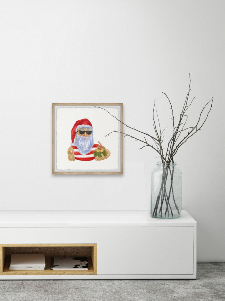 "Coconut Holiday" Framed Painting Print, 12x12