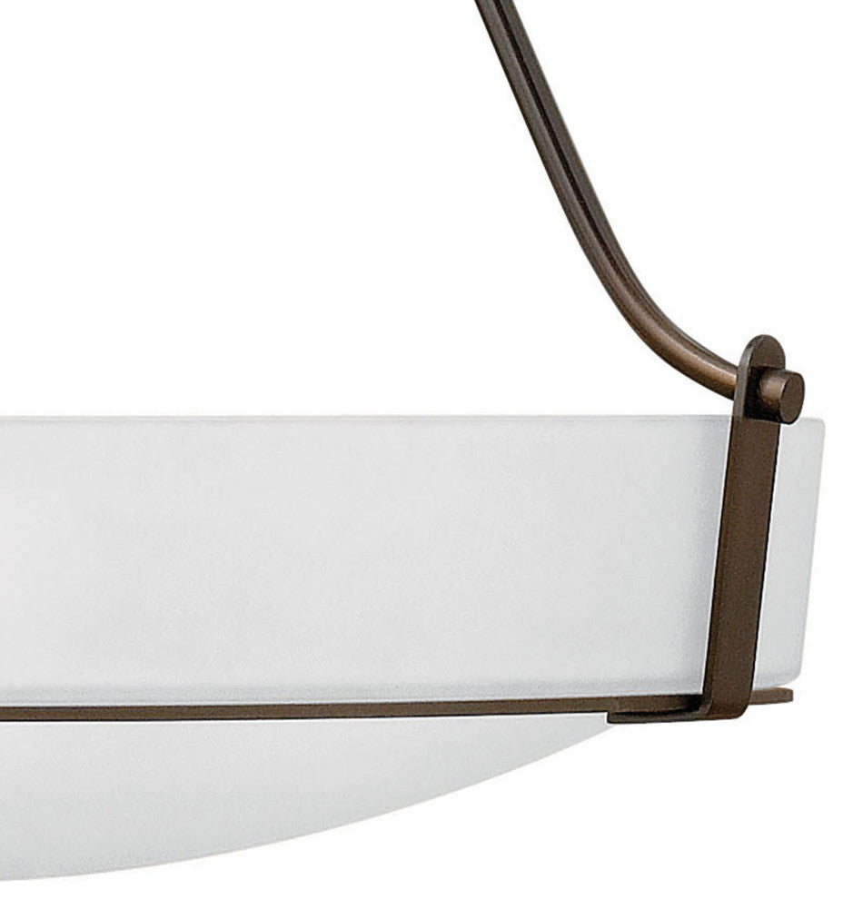 Hinkley Hathaway Large Pendant, Olde Bronze With Etched White Glass