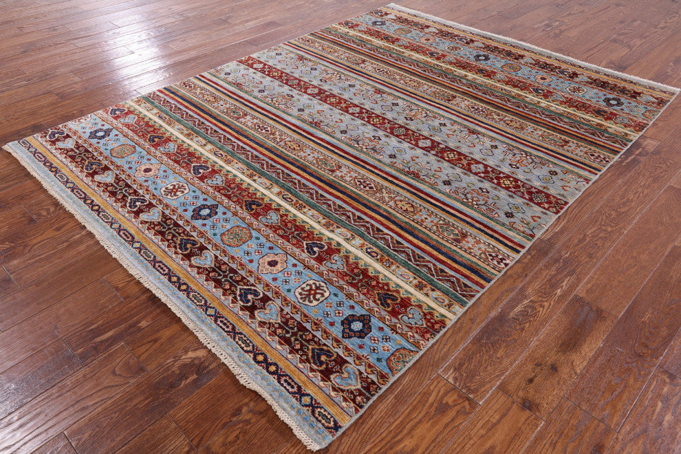 5' 10" X 7' 8" Super Kazak Khorjin Hand-Knotted Rug Q7516