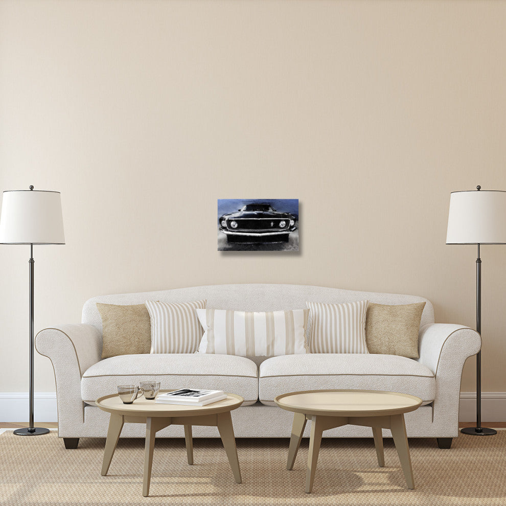 "1968 Ford Mustang Shelby Front Watercolor" Fine Art Print