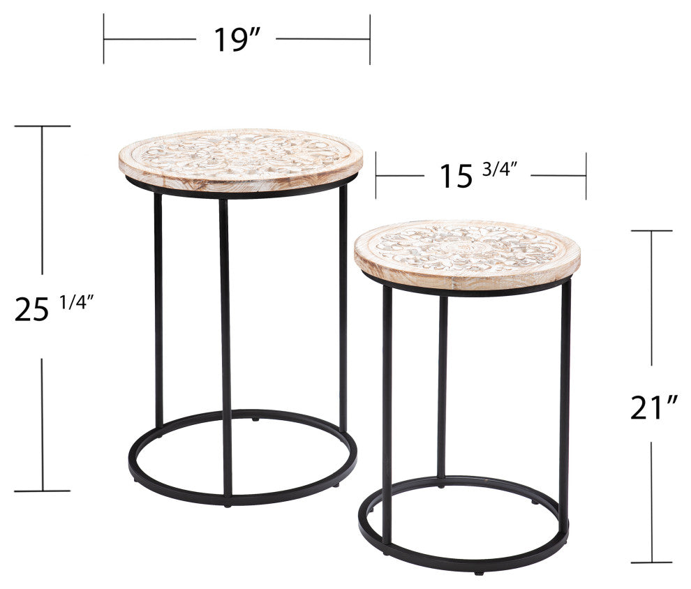 Ada Round Accent Tables 2-Piece Set