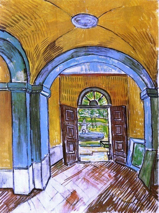 Vincent Van Gogh The Entrance Hall of Saint-Paul Hospital Gallery Wrapped Canvas