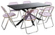 LeisureMod Lawrence 7-Piece Dining Set With Chairs and Dining Table, Magenta