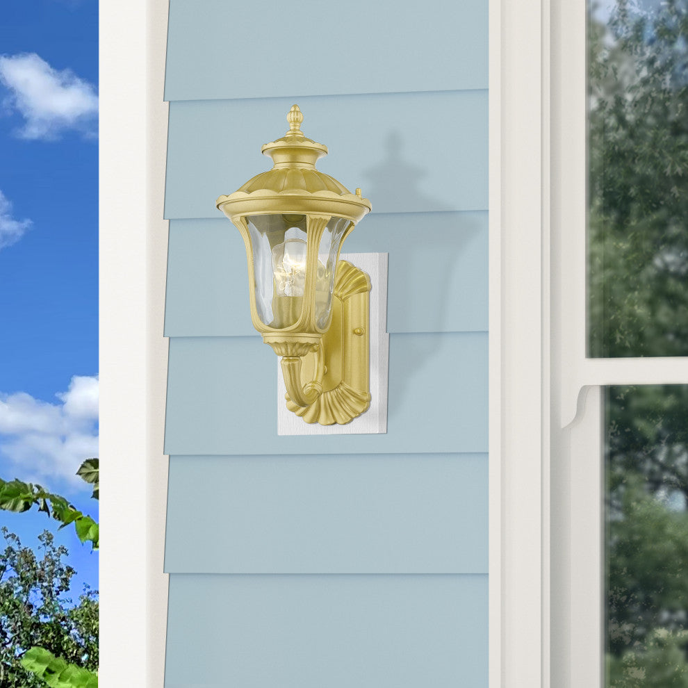 Oxford 1-Light Soft Gold Outdoor Small Wall Lantern
